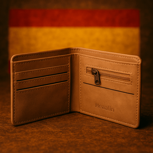 Cartera Legion Española de símil cuero premium con compartimentos y diseño elegante.